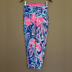 {Lilly Pulitzer} Luxletic Weekender Leggings Iris Blue Pop Up Jellies Be Jammin